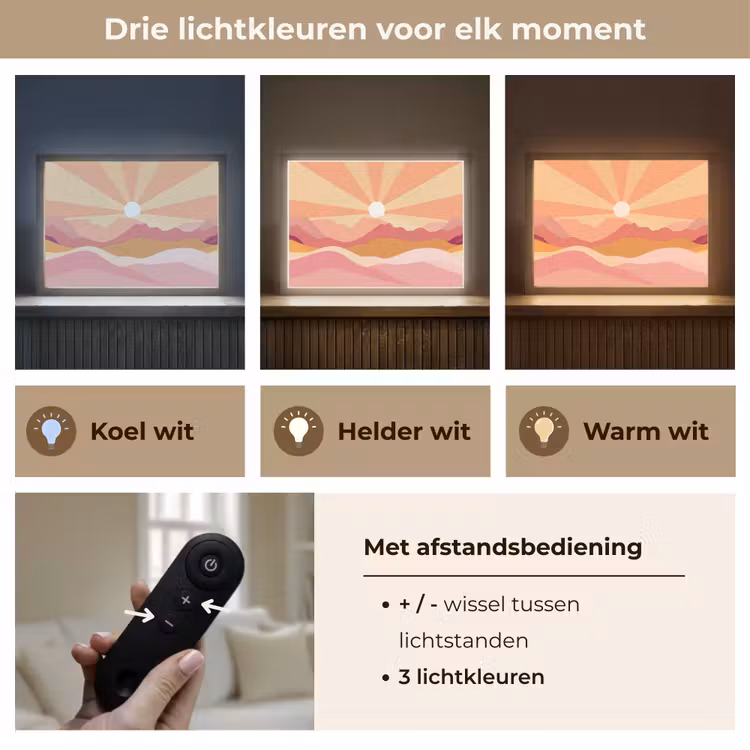 Lightbox - Wandlamp - Bergen - Abstract - Zonnestralen - Roze — 8
