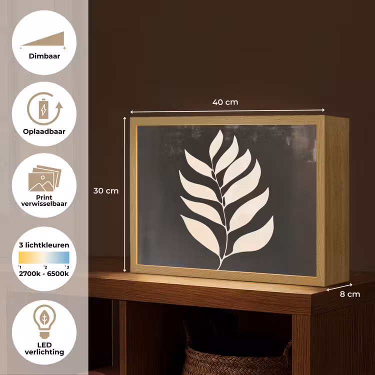 Lightbox - Wandlamp - Blad - Wit - Minimalistisch — 10