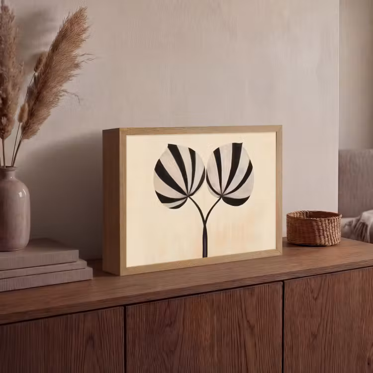 Lightbox - Wandlamp - Bladeren - Gestreept - Stengel - Beige — 4