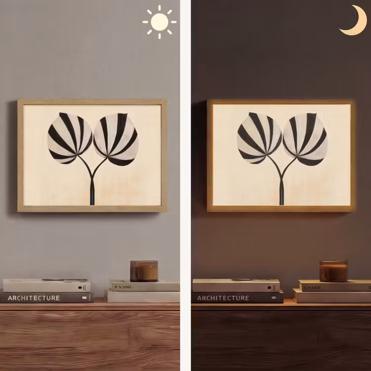 Lightbox - Wandlamp - Bladeren - Gestreept - Stengel - Beige — 6