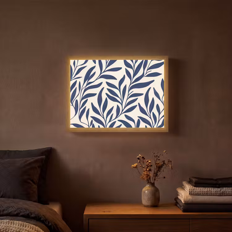 Lightbox - Wandlamp - Bladeren - Klimop - Donkerblauw — 3