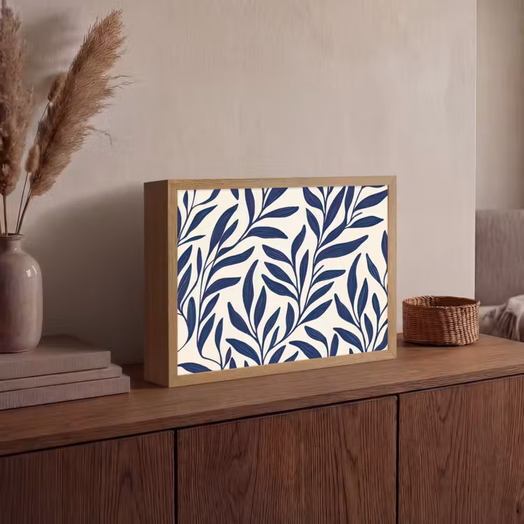 Lightbox - Wandlamp - Bladeren - Klimop - Donkerblauw — 4