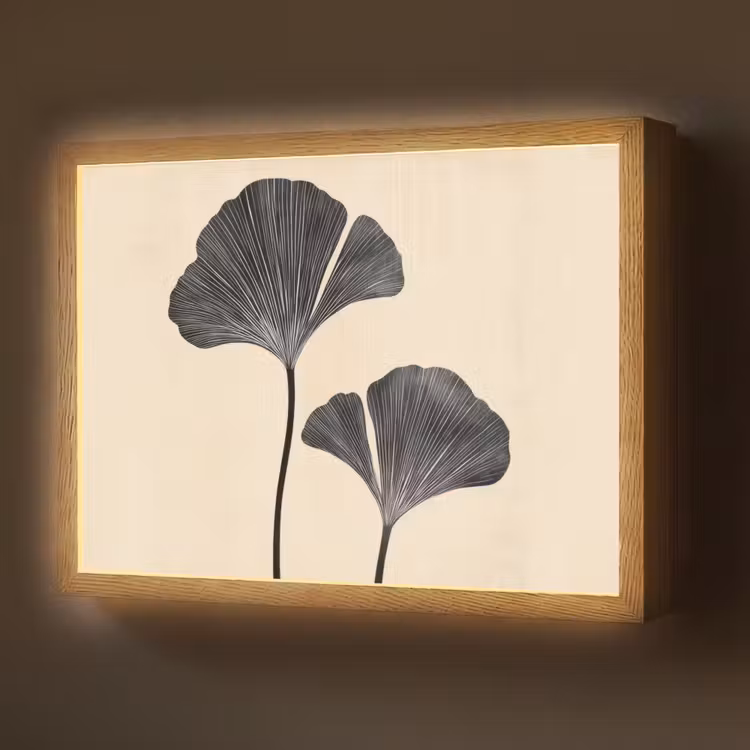 Lightbox - Wandlamp - Bladeren - Minimalistisch - Zwart — 1