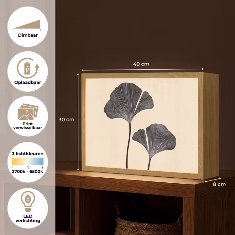 Lightbox - Wandlamp - Bladeren - Minimalistisch - Zwart — 10