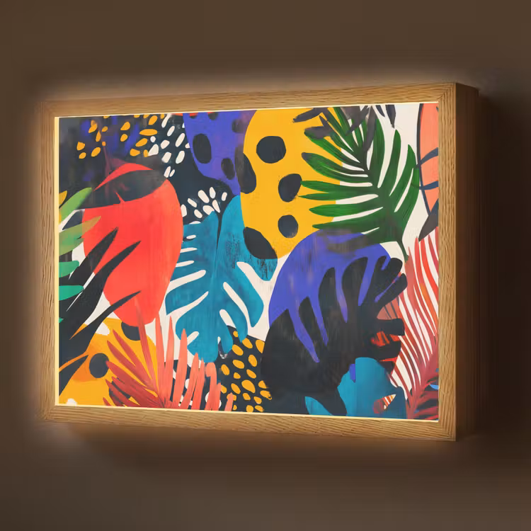 Lightbox - Wandlamp - Bladeren - Vormen - Abstract - Kleurrijk — 1