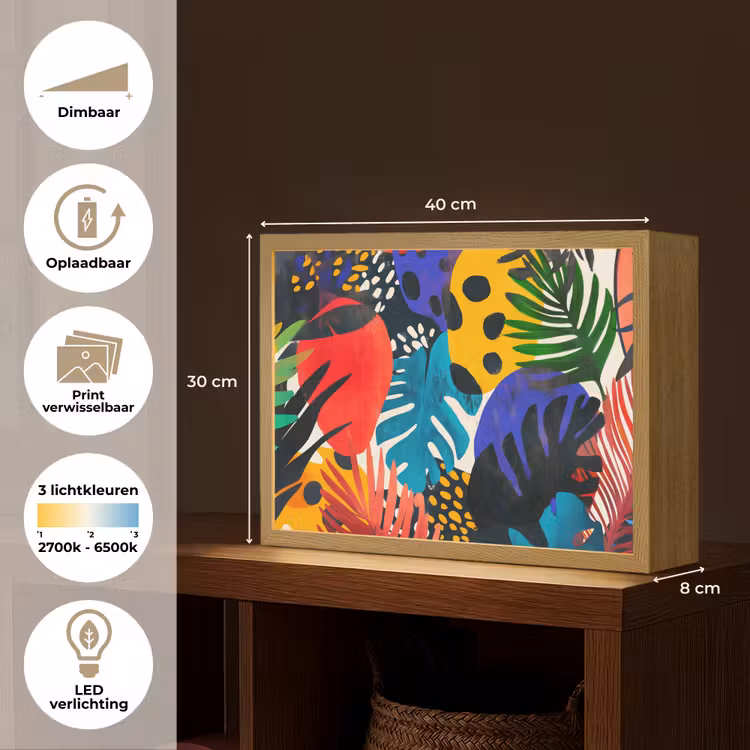 Lightbox - Wandlamp - Bladeren - Vormen - Abstract - Kleurrijk — 10