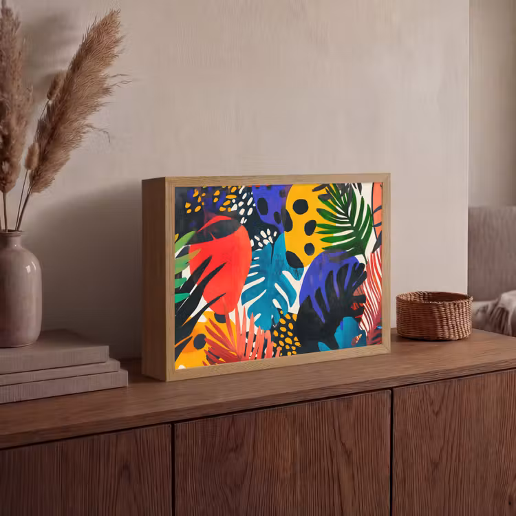 Lightbox - Wandlamp - Bladeren - Vormen - Abstract - Kleurrijk — 4