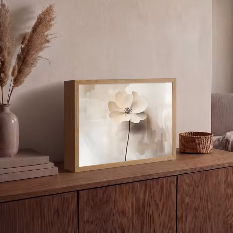Lightbox - Wandlamp - Bloem - Beige - Verf - Schaduw — 4