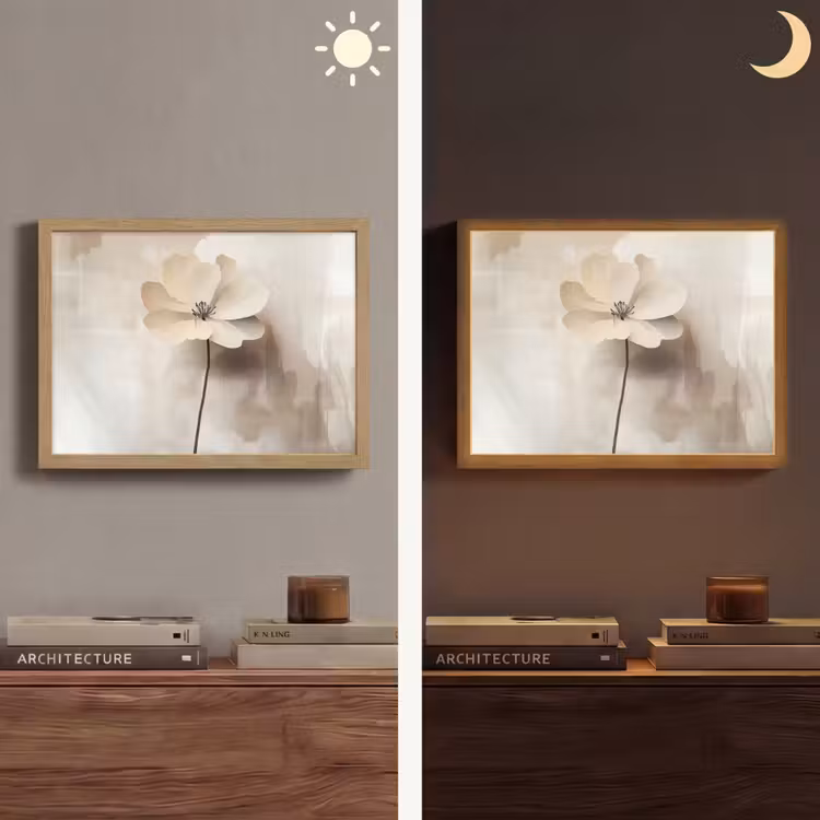 Lightbox - Wandlamp - Bloem - Beige - Verf - Schaduw — 6