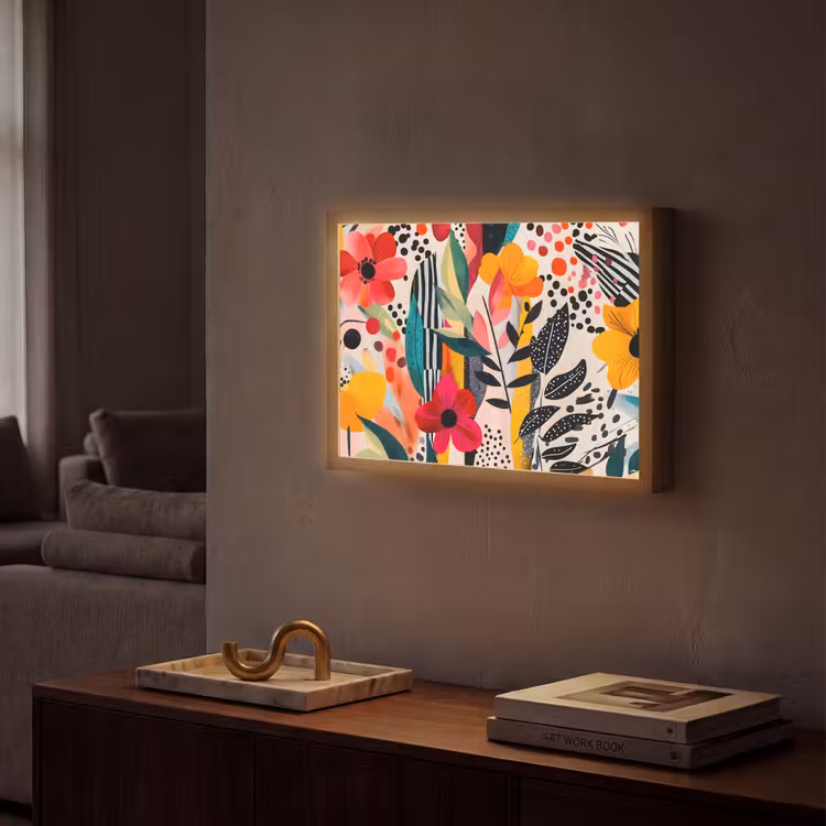 Lightbox - Wandlamp - Bloemen - Bladeren - Abstract - Kleurrijk — 2