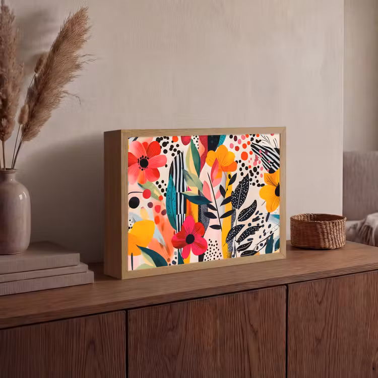 Lightbox - Wandlamp - Bloemen - Bladeren - Abstract - Kleurrijk — 4