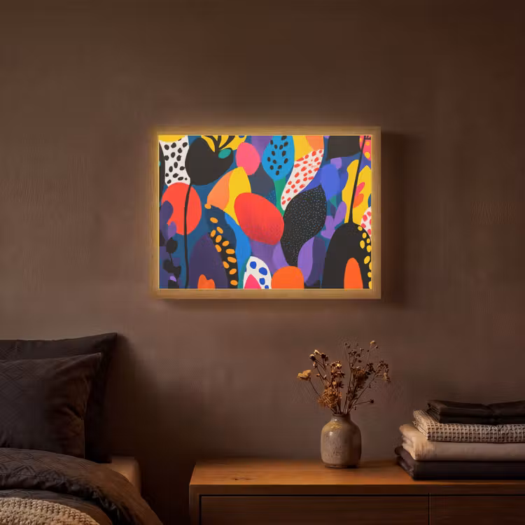 Lightbox - Wandlamp - Bloemen - Bladeren - Abstract - Rood — 3