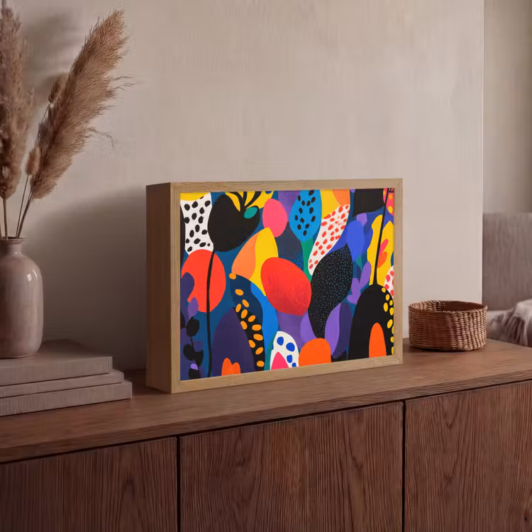 Lightbox - Wandlamp - Bloemen - Bladeren - Abstract - Rood — 4