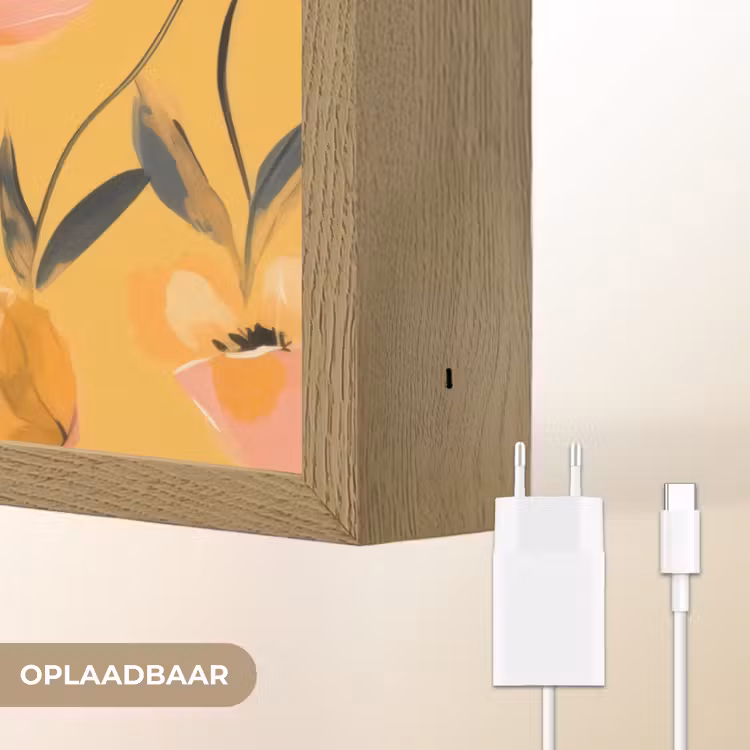 Lightbox - Wandlamp - Bloemen - Geschilderd - Geel — 7