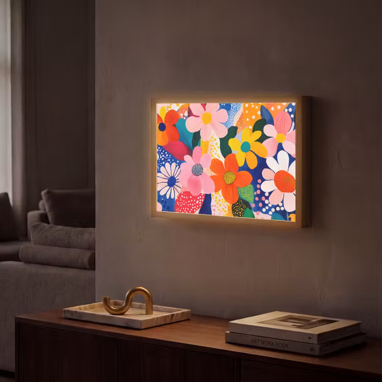 Lightbox - Wandlamp - Bloemen - Kleurrijk - Stippen — 2