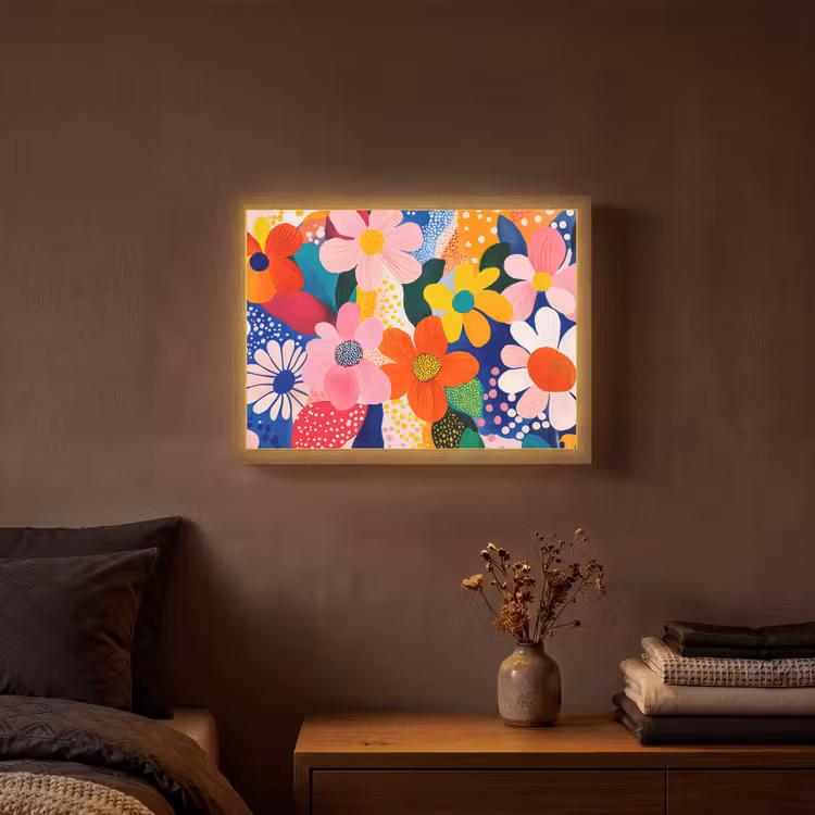 Lightbox - Wandlamp - Bloemen - Kleurrijk - Stippen — 3