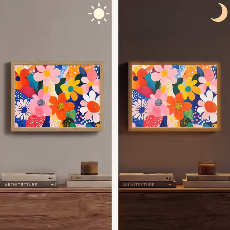 Lightbox - Wandlamp - Bloemen - Kleurrijk - Stippen — 6