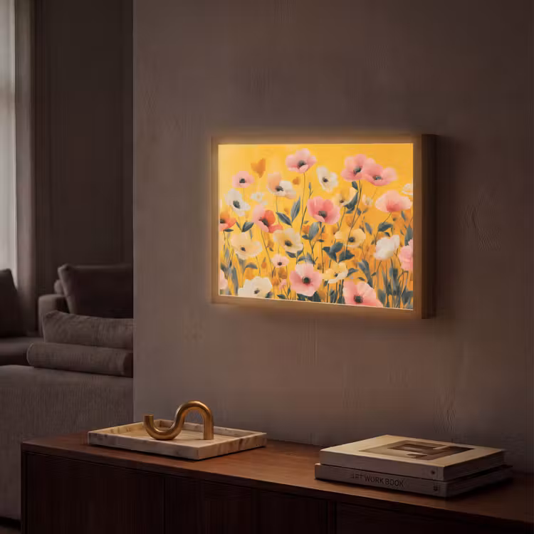 Lightbox - Wandlamp - Bloemen - Veld - Geel — 2