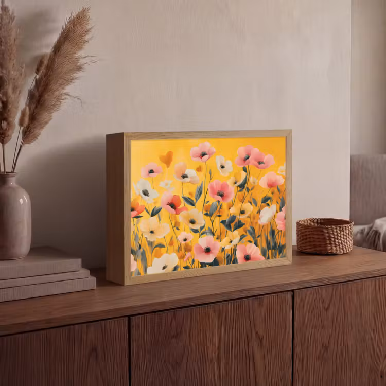 Lightbox - Wandlamp - Bloemen - Veld - Geel — 4