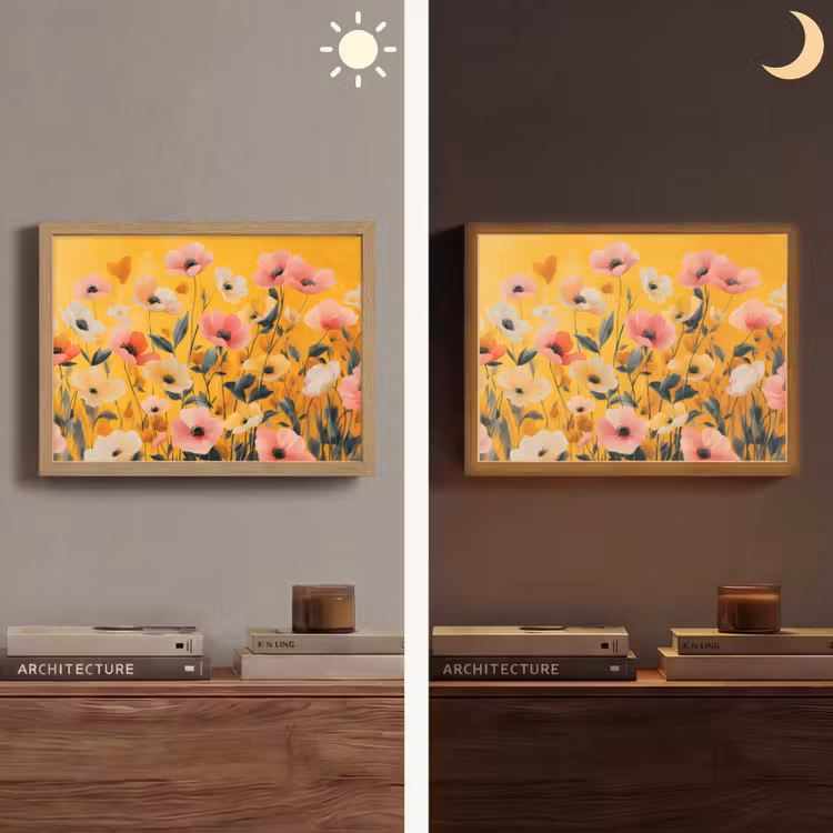 Lightbox - Wandlamp - Bloemen - Veld - Geel — 6