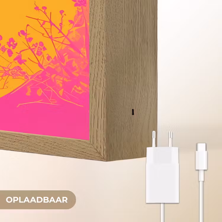 Lightbox - Wandlamp - Bloemen - Vrouw - Kimono - Roze — 7