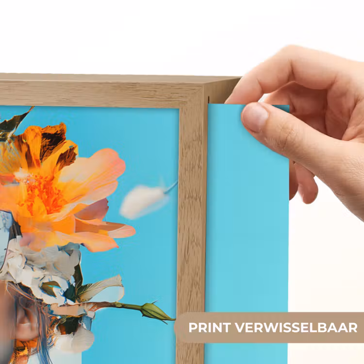 Lightbox - Wandlamp - Bloemen - Vrouw - Zonnebril - Blauw — 5