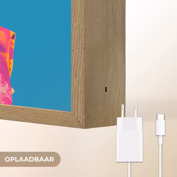 Lightbox - Wandlamp - Bloemenkrans - Hagedis - Kimono - Paars — 7