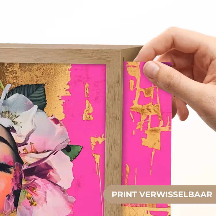 Lightbox - Wandlamp - Bloemenkroon - Goud - Vrouw - Portret — 5