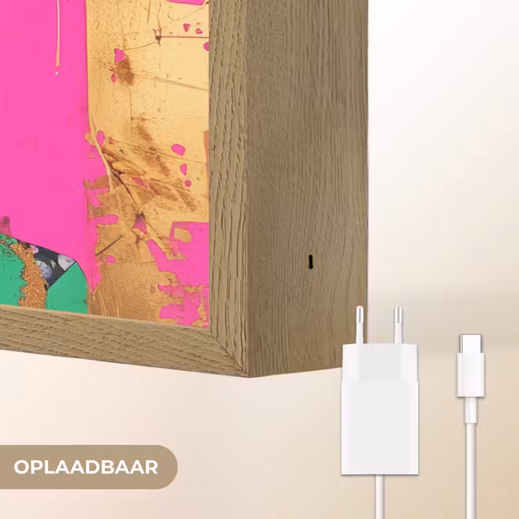 Lightbox - Wandlamp - Bloemenkroon - Goud - Vrouw - Portret — 7