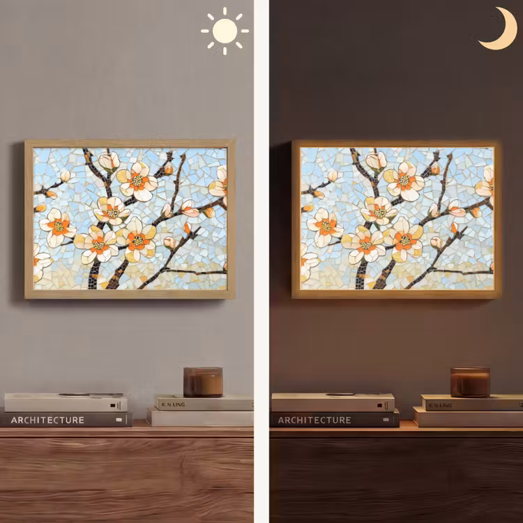 Lightbox - Wandlamp - Bloesems - Wit - Mozaïek - Tak — 6