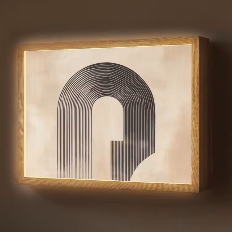 Lightbox - Wandlamp - Boog - Strepen - Minimalistisch - Zwart — 1