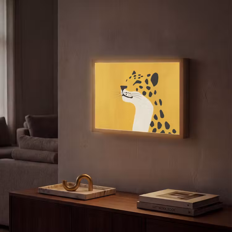 Lightbox - Wandlamp - Cheetah - Illustratie - Geel — 2
