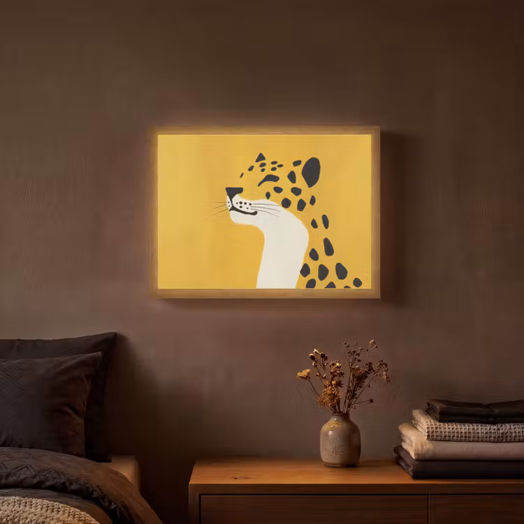 Lightbox - Wandlamp - Cheetah - Illustratie - Geel — 3