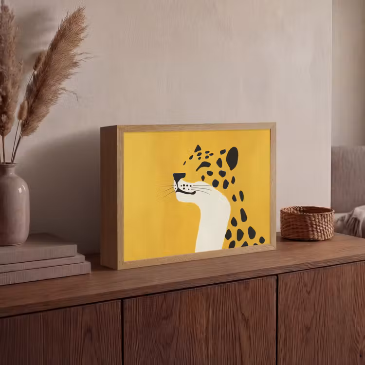 Lightbox - Wandlamp - Cheetah - Illustratie - Geel — 4