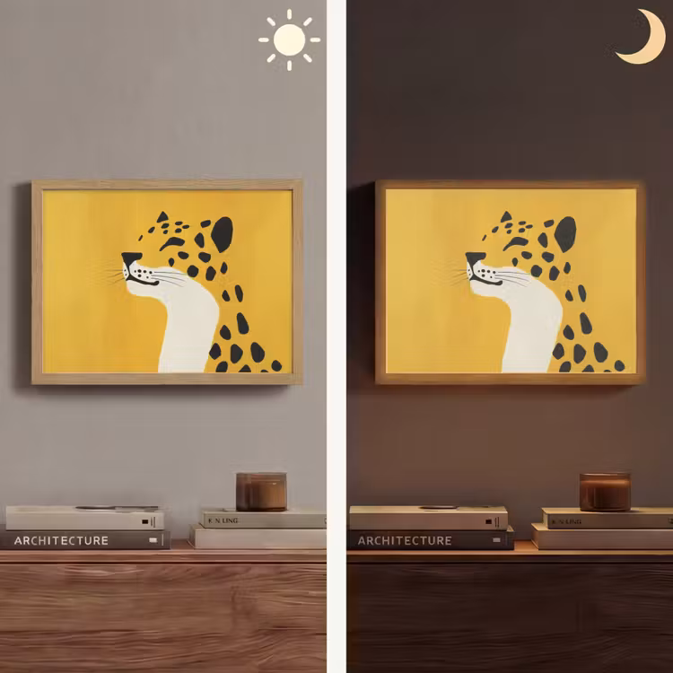 Lightbox - Wandlamp - Cheetah - Illustratie - Geel — 6