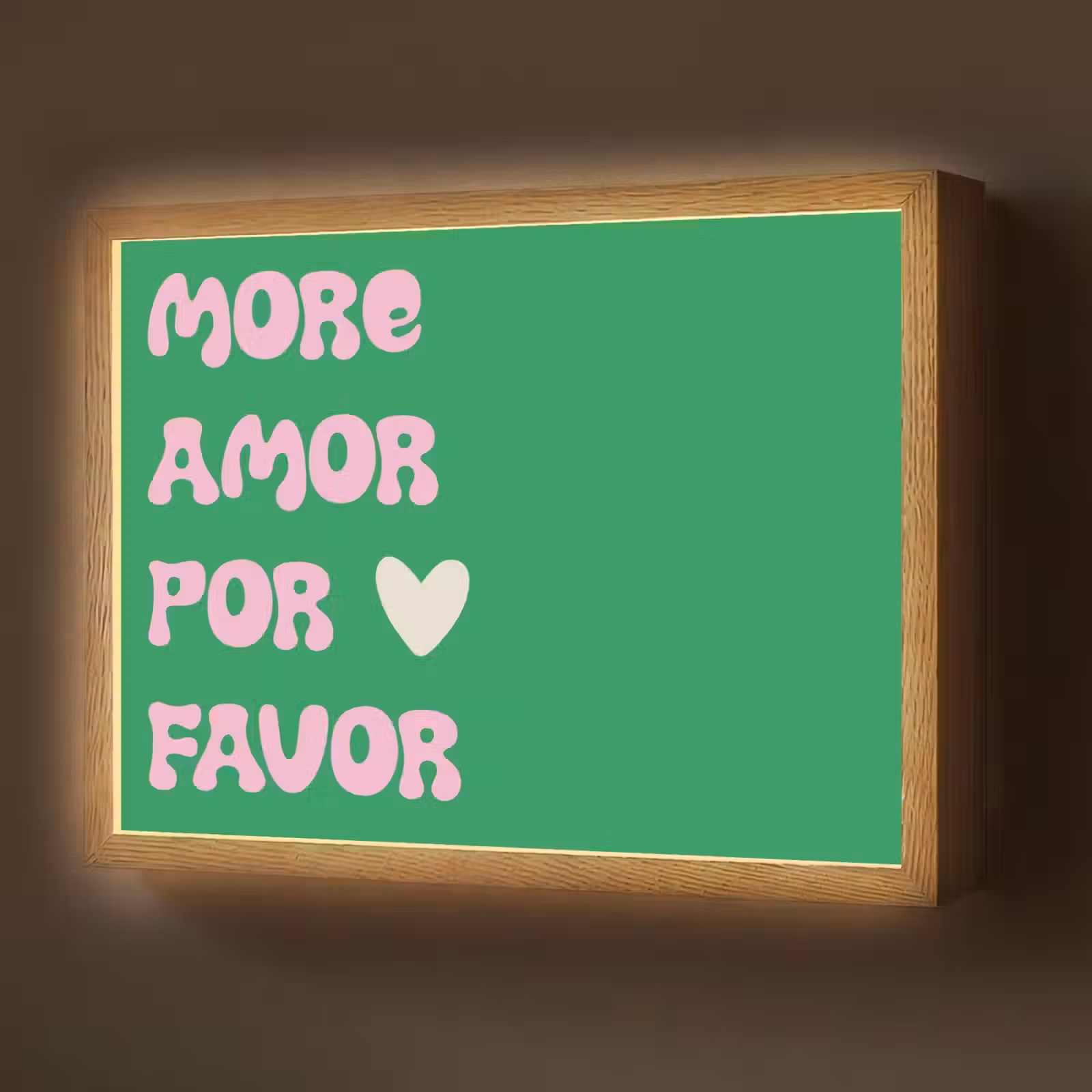 Lightbox - Wandlamp - Amor - Valentijn - Groen - Tekst — 1