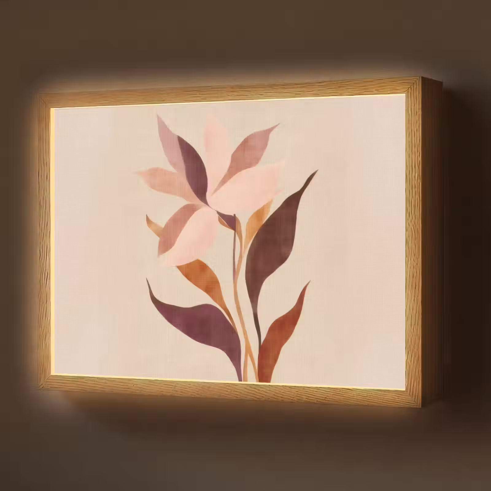 Lightbox - Wandlamp - Bloemen - Blaadjes - Minimalistisch - Roze — 1
