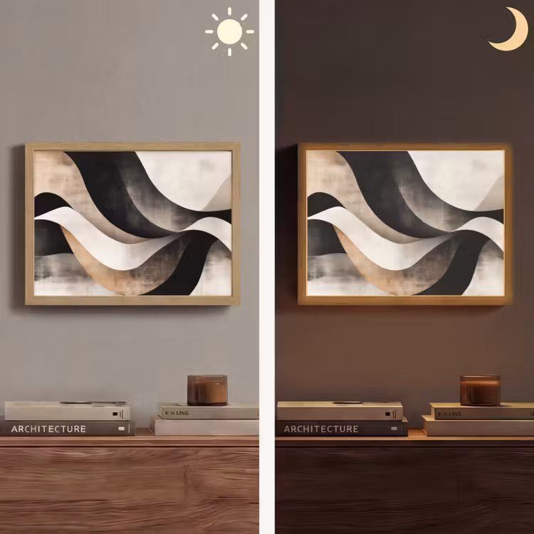Lightbox - Wandlamp - Abstract - Golven - Zwart - Verweerd — 6