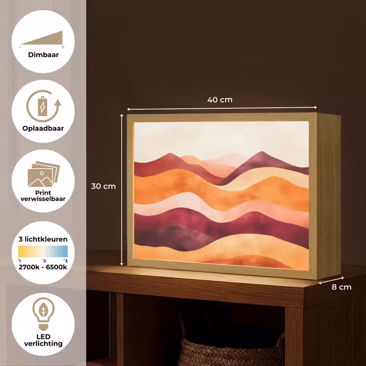 Lightbox - Wandlamp - Abstract - Landschap - Golven — 10