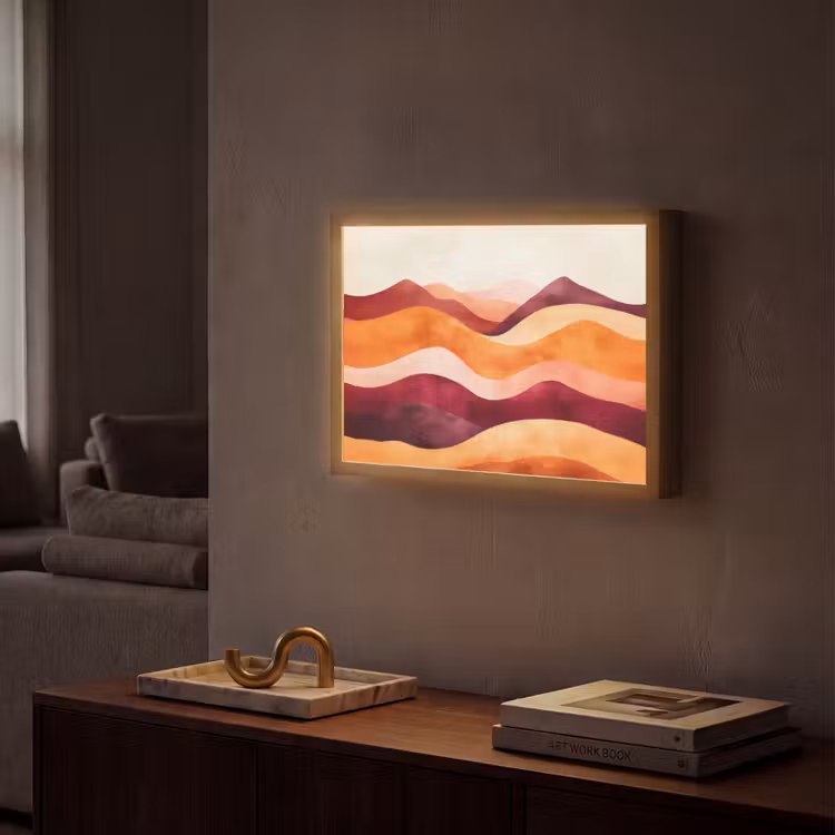 Lightbox - Wandlamp - Abstract - Landschap - Golven — 2