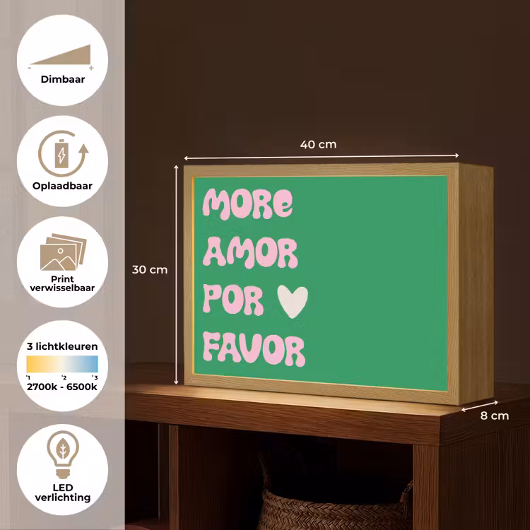 Lightbox - Wandlamp - Amor - Valentijn - Groen - Tekst — 10