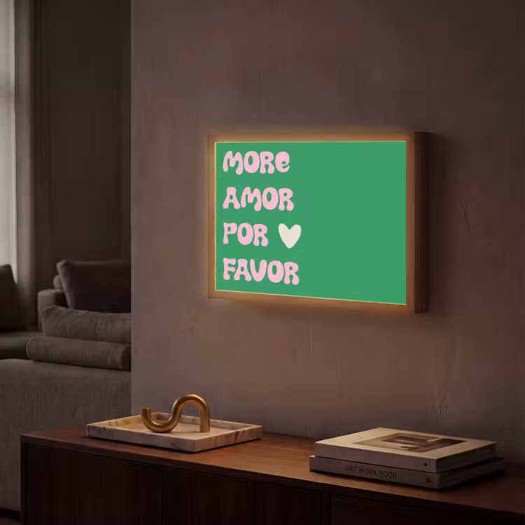 Lightbox - Wandlamp - Amor - Valentijn - Groen - Tekst — 2