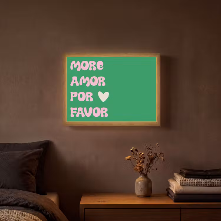 Lightbox - Wandlamp - Amor - Valentijn - Groen - Tekst — 3
