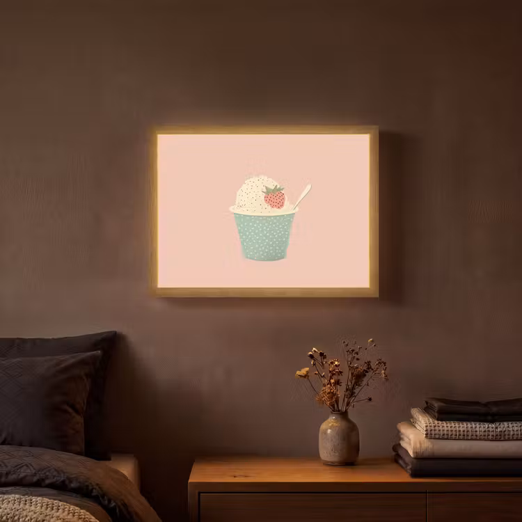 Lightbox - Wandlamp - Bakje - Ijs - Aardbei - Roze — 3
