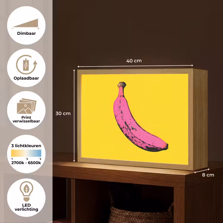 Lightbox - Wandlamp - Banaan - Grafisch - Geel — 10