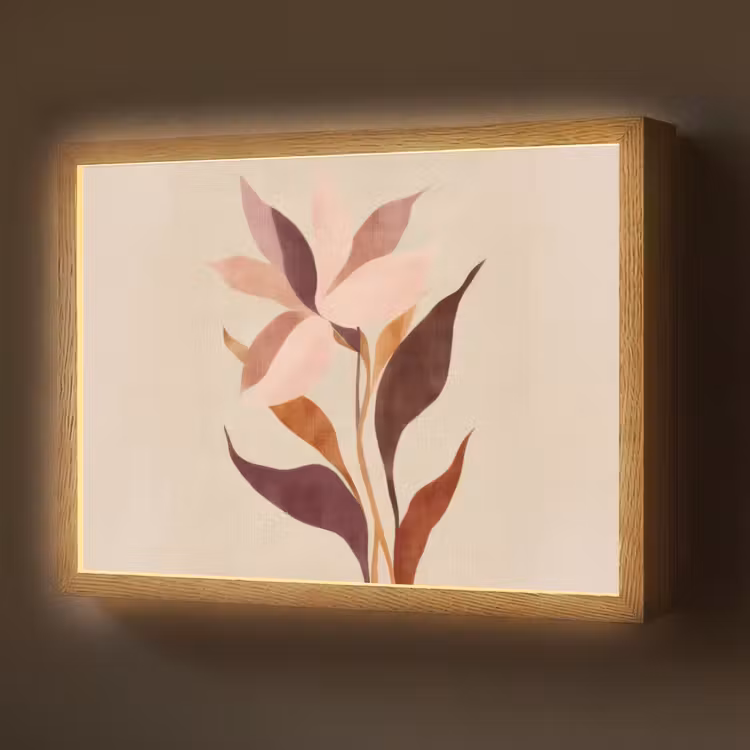 Lightbox - Wandlamp - Bloemen - Blaadjes - Minimalistisch - Roze — 1