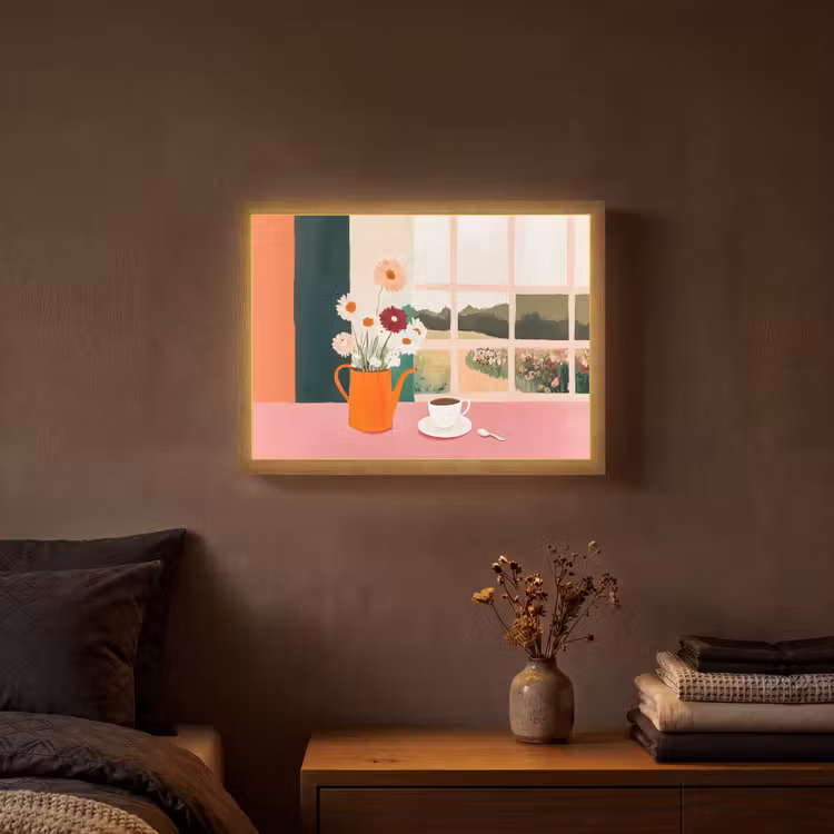 Lightbox - Wandlamp - Bloemen - Koffie - Raam — 3