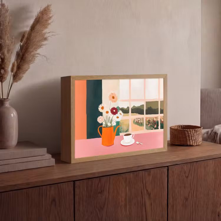 Lightbox - Wandlamp - Bloemen - Koffie - Raam — 4