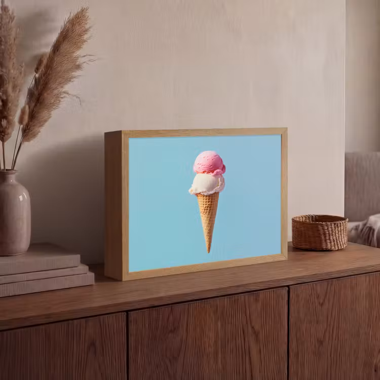 Lightbox - Wandlamp - Bolletjes - Schepijs - Hoorntje - Blauw — 4
