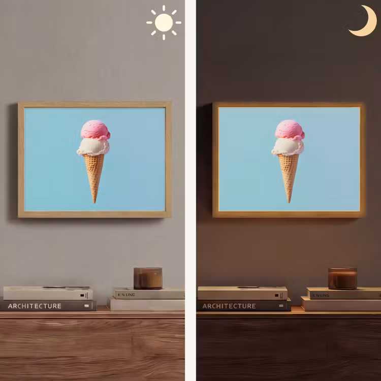 Lightbox - Wandlamp - Bolletjes - Schepijs - Hoorntje - Blauw — 6